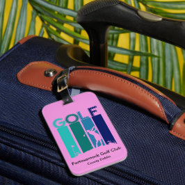 Etiqueta de Bagagem de Golfe Rosa