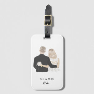 Etiqueta de bagagem de ilustração nobre e de esc