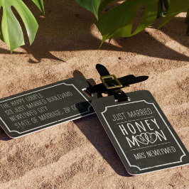 Etiqueta de bagagem de lua de mel do Casal Feliz d