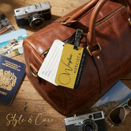 Etiqueta de Bagagem de Luxo Personalizada Com Info