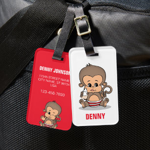 Etiqueta de Bagagem de Macaco Personalizado (Beben