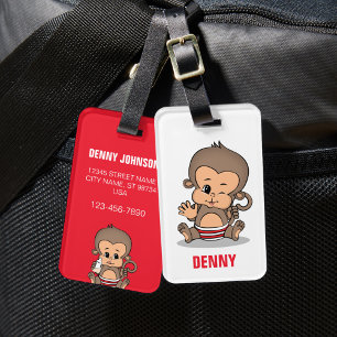 Etiqueta de Bagagem de Macaco Personalizado (Onda)