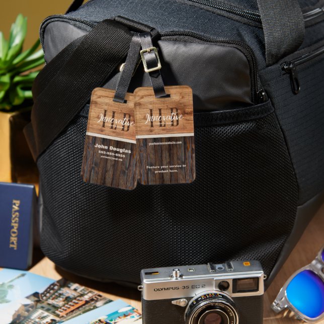 Etiqueta de Bagagem de Madeira russa (Frente e verso)