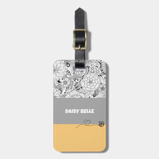 Etiqueta de Bagagem de Mel Floral (Frente Vertical)
