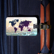 Etiqueta de bagagem de Modelo do World Map