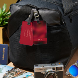 Etiqueta de bagagem de monograma, Abstrato, vermel