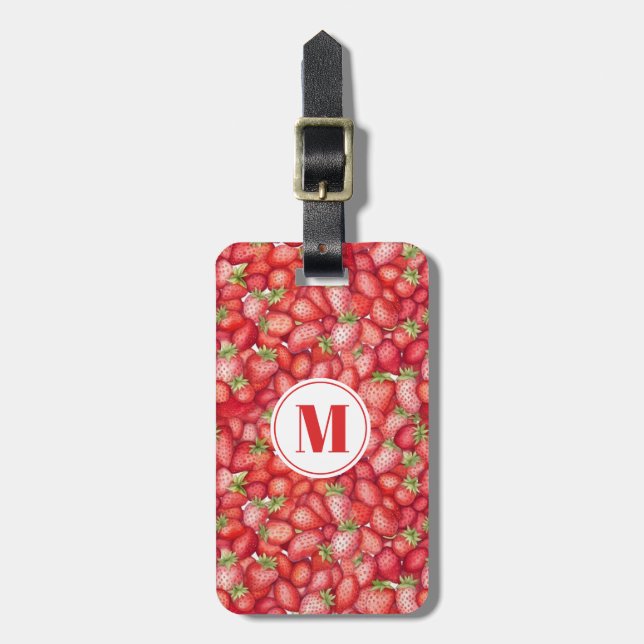 Etiqueta de Bagagem de Morango (Frente Vertical)