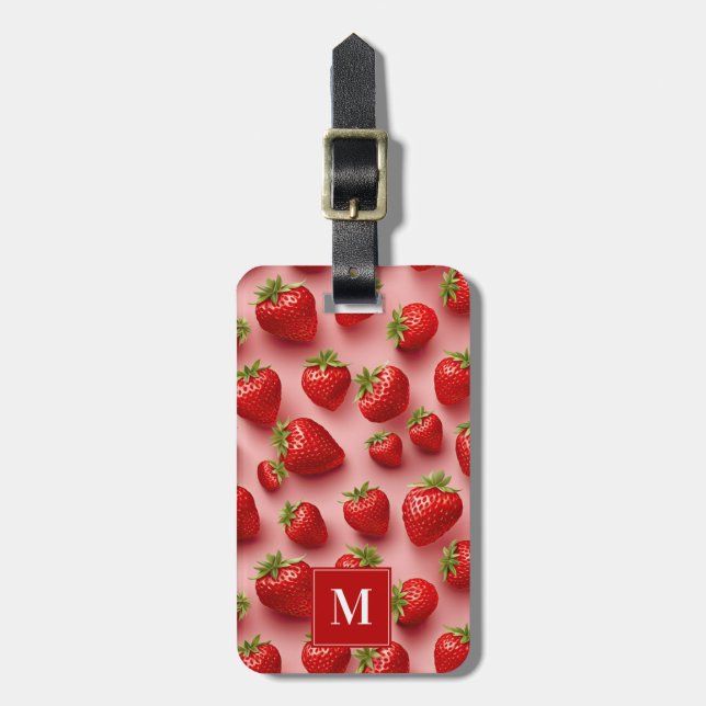 Etiqueta de Bagagem de Morango (Frente Vertical)