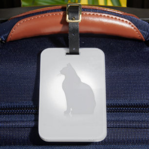 Etiqueta de Bagagem de na moda Cat Silhouette