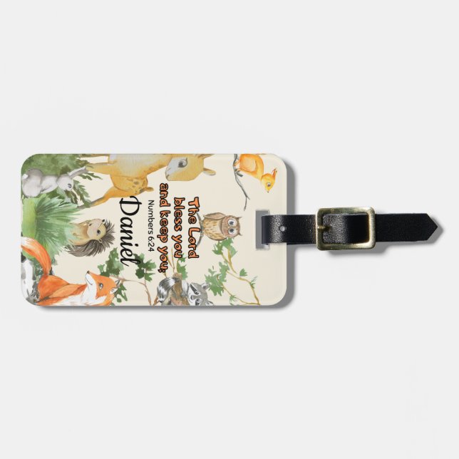 Etiqueta de Bagagem de Nome Personalizado com Scri (Frente Horizontal)