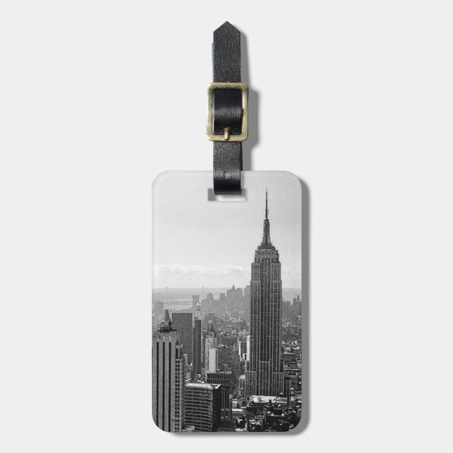 Etiqueta de bagagem de Nova Iorque preto e branco (Frente Vertical)