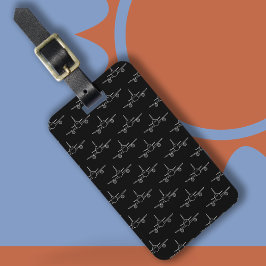 Etiqueta de Bagagem de Padrão de Plano Branco e Pr