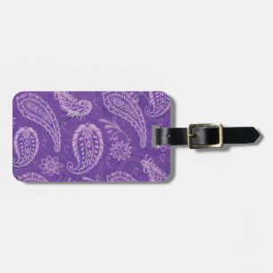 Etiqueta de Bagagem de Paisley Púrpura