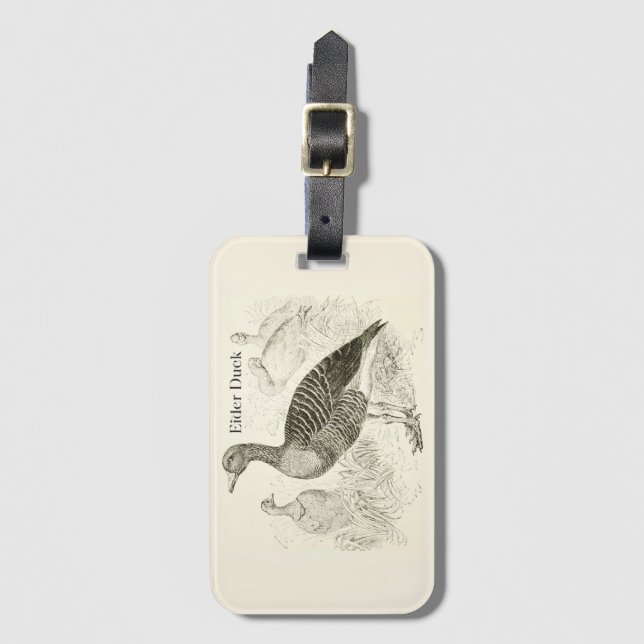 Etiqueta de Bagagem de Pato Eider (Frente Vertical)