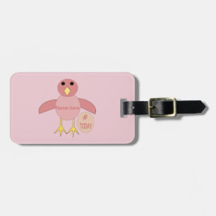 Etiqueta de Bagagem de Pintinho de Passageiro Rosa