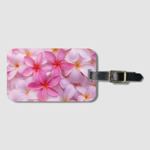 Etiqueta de bagagem de plumeria rosa