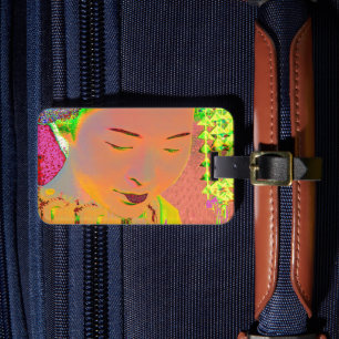 Etiqueta de bagagem de Pop de arte Geisha
