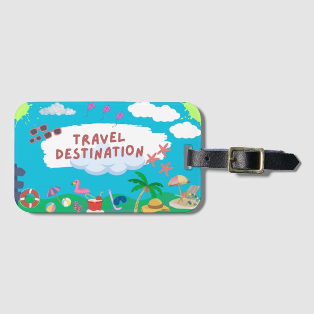 Etiqueta de Bagagem de Praia Ultrassada (Frente Horizontal)