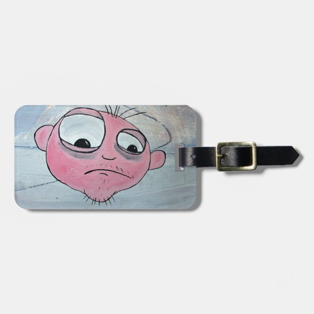 Etiqueta de Bagagem de Rosto Louco! (Frente Horizontal)