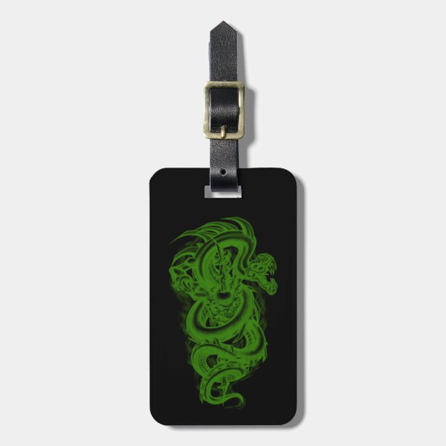 Etiqueta de Bagagem de Serpente Verde Personalizad (Frente Vertical)