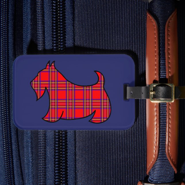 Etiqueta de bagagem de terrier da xadrez escocesa (Frente Insitu 4)