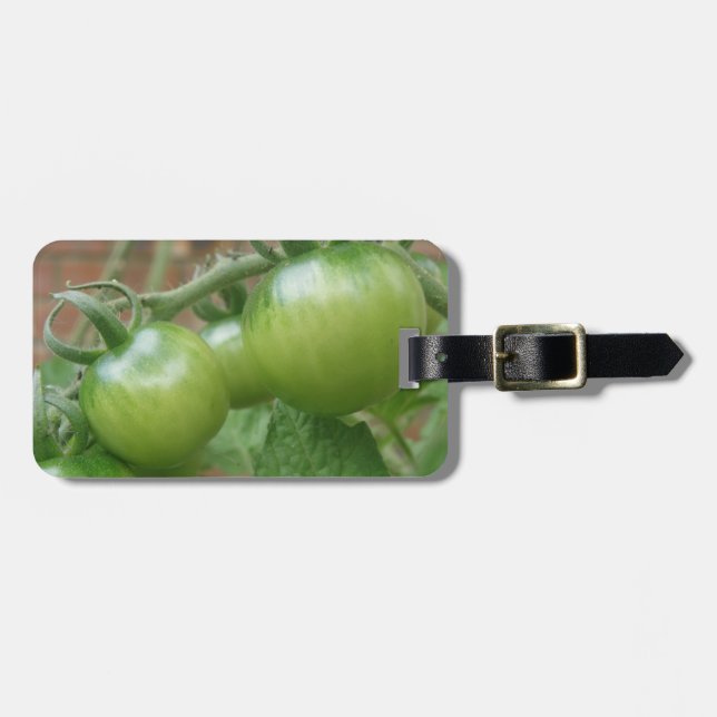 Etiqueta de Bagagem de Tomates Verdes (Frente Horizontal)