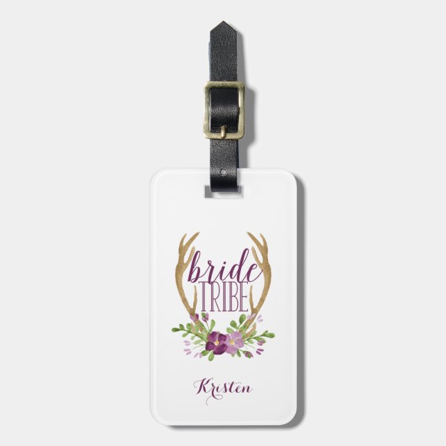 Etiqueta de bagagem de tribo Boho Bride (Frente Vertical)