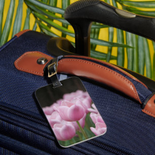 Etiqueta de bagagem de tulipa rosa