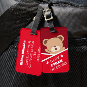 Etiqueta de Bagagem de Urso Bebê Com Sono Personal
