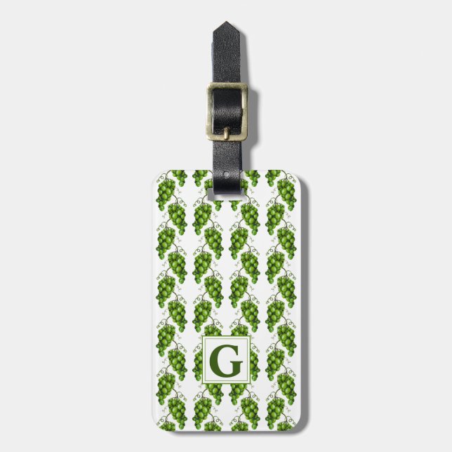 Etiqueta de Bagagem de Uvas Verdes (Frente Vertical)