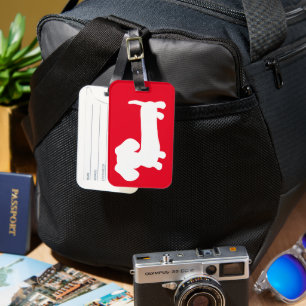Etiqueta de Bagagem de Viagem de Dachshund Vermelh
