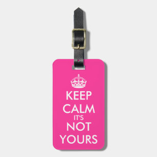 Etiqueta de bagagem de viagem Funny Pink Keep Calm