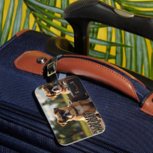 Etiqueta de bagagem de viagem ousada e divertida