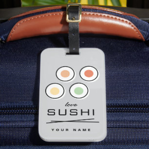 Etiqueta de bagagem de viagem para amante de sushi