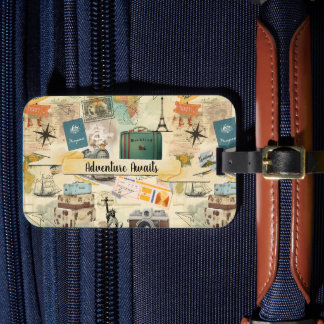 Etiqueta de bagagem de viagens vintage