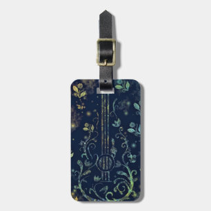 Etiqueta de Bagagem de Violão Floral