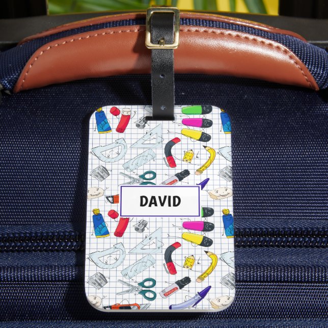 Etiqueta De Bagagem De volta à festa engraçada da escola (Frente Insitu 2)