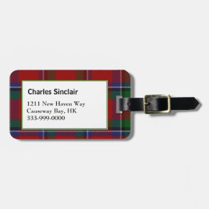 Etiqueta de Bagagem de Xadrez de Tartan da Famíli