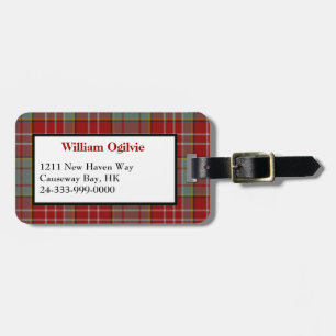 Etiqueta de Bagagem de Xadrez de Tartan Ogilvie Ve