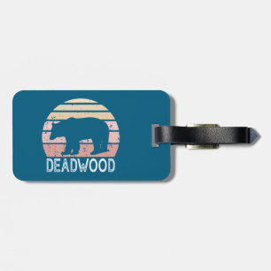 Etiqueta De Bagagem Deadwood South Dakota Retro Bear