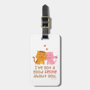 Etiqueta De Bagagem Declaração de Amor Pun Humor Felino Gatinho Gato F