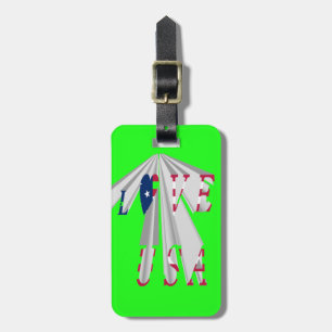 Etiqueta De Bagagem Declaração de Star-Spangled: Graphic I Love USA De