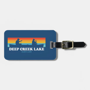 Etiqueta De Bagagem Deep Creek Lake Maryland Canoe