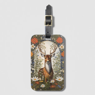 Etiqueta De Bagagem Deer Amid Daisy Flowers