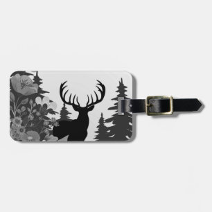 Etiqueta De Bagagem Deer com Big Rack Buck sai da floresta