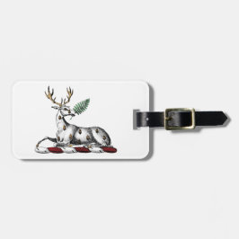 Etiqueta De Bagagem Deer Stag com Fern Heraldic Crest Emblem
