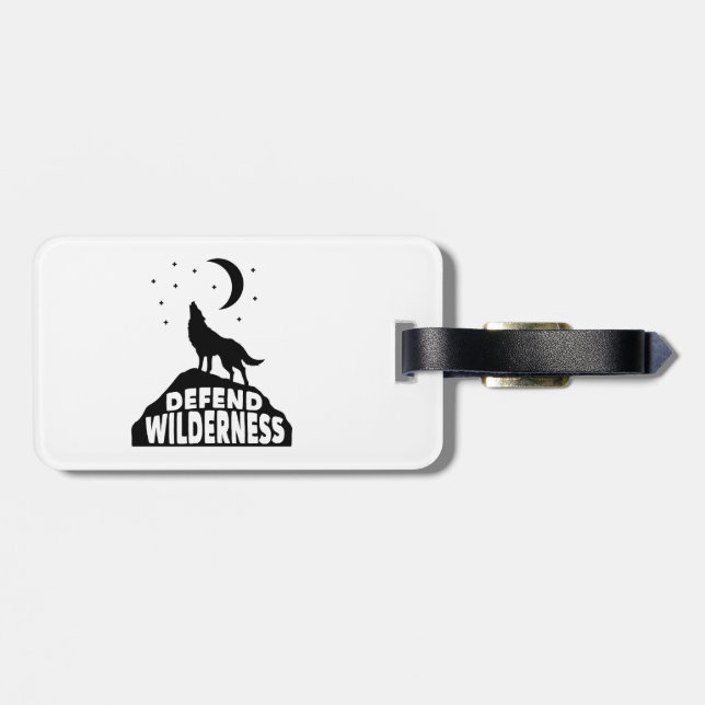 Etiqueta De Bagagem Defender Wilderness Wolf Moon (Traseira Horizontal)