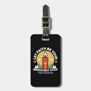 Etiqueta De Bagagem Deixe a Fé ser sua arte mais brilhante na vela