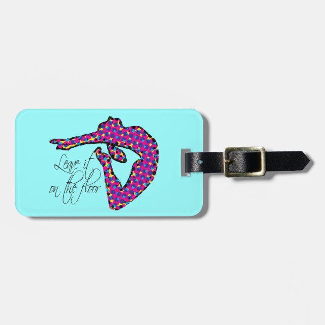 Etiqueta De Bagagem Deixe-o na ginástica do assoalho (Frente Horizontal)