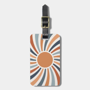 Etiqueta De Bagagem Deixe o sol brilhar no design colorido estilo retr